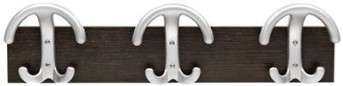  Classic appendiabiti da muro a 3 posti su base legno